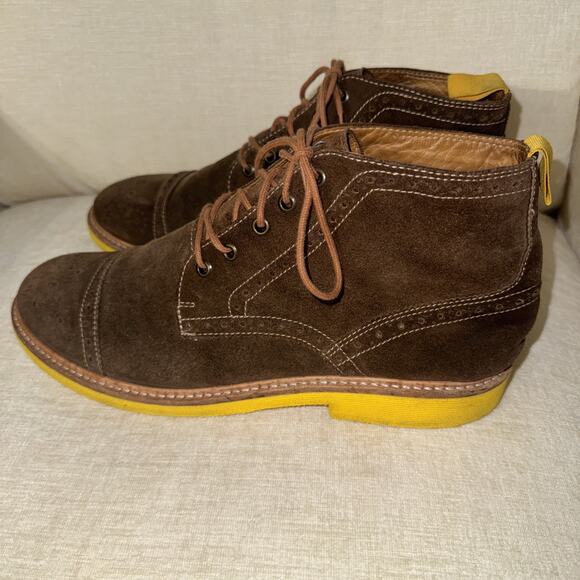 Donald J Pliner Grant ZB Suede Lace Up Ankle Boots in Brown 11B Leather Brazil main image 13